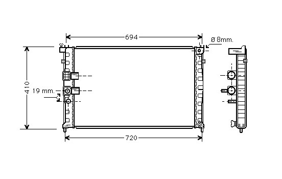 Radiateur, refroidissement du moteur 40002232 International Radiators