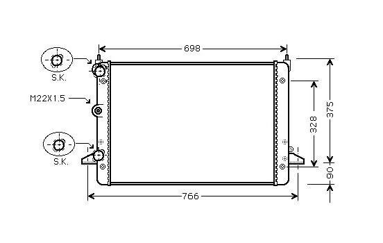 Radiateur, refroidissement du moteur 58002184 International Radiators