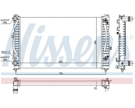 Radiateur, refroidissement du moteur 60229 Nissens