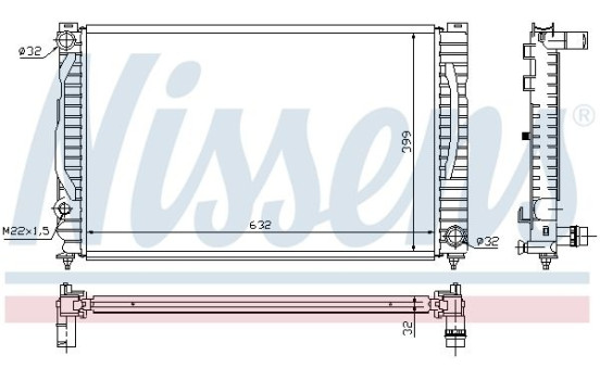 Radiateur, refroidissement du moteur 60496 Nissens, Image 2
