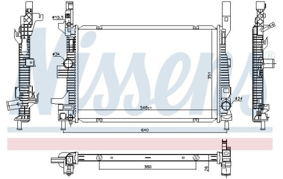 Radiateur, refroidissement du moteur 606033 Nissens