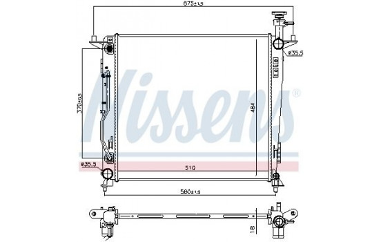 Radiateur, refroidissement du moteur 606428 Nissens