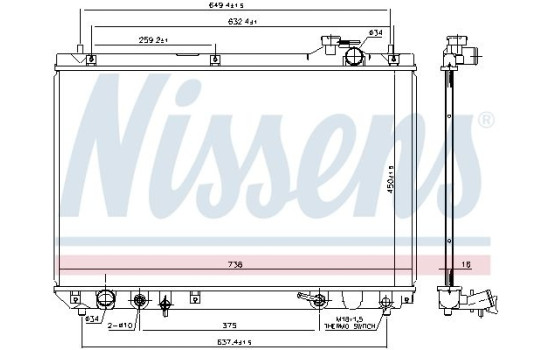 Radiateur, refroidissement du moteur 606652 Nissens