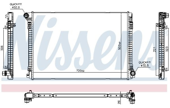 Radiateur, refroidissement du moteur 606704 Nissens, Image 2