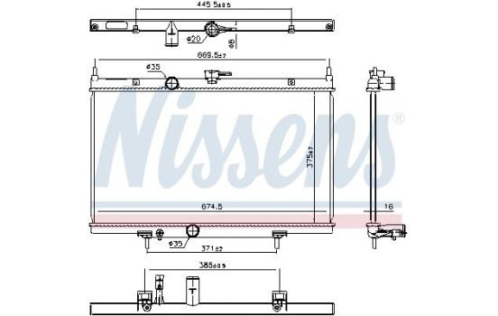 Radiateur, refroidissement du moteur 606768 Nissens