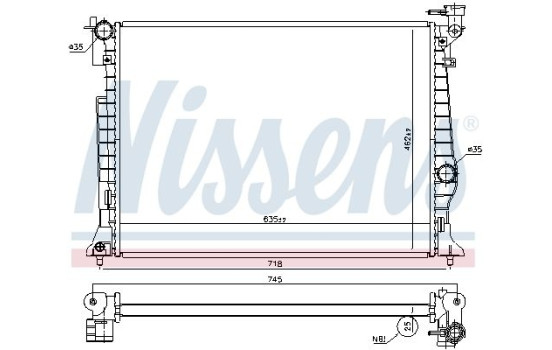 Radiateur, refroidissement du moteur 606954 Nissens, Image 2