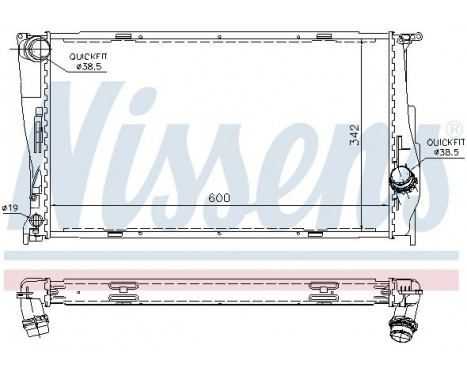 Radiateur, refroidissement du moteur 60785A Nissens, Image 2