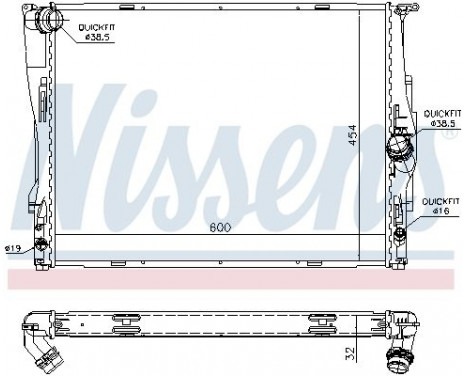 Radiateur, refroidissement du moteur 60786A Nissens, Image 2