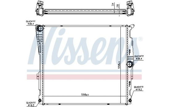 Radiateur, refroidissement du moteur 60811 Nissens