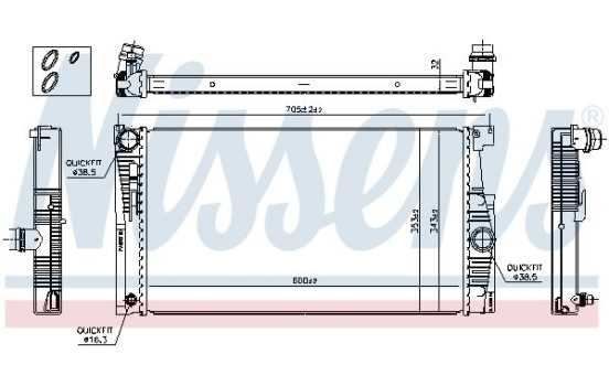 Radiateur, refroidissement du moteur 60842 Nissens