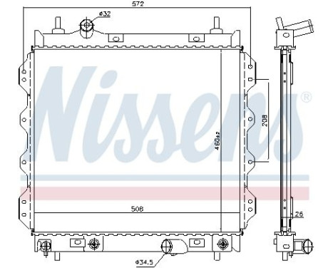 Radiateur, refroidissement du moteur 61002 Nissens, Image 2