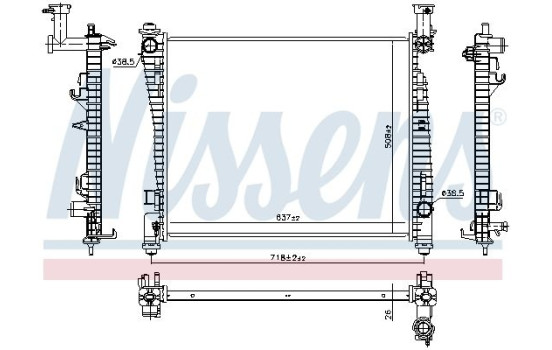 Radiateur, refroidissement du moteur 61033 Nissens