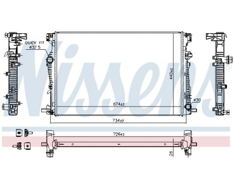 Radiateur, refroidissement du moteur 61040 Nissens