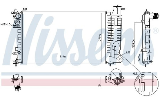 Radiateur, refroidissement du moteur 61312A Nissens, Image 2