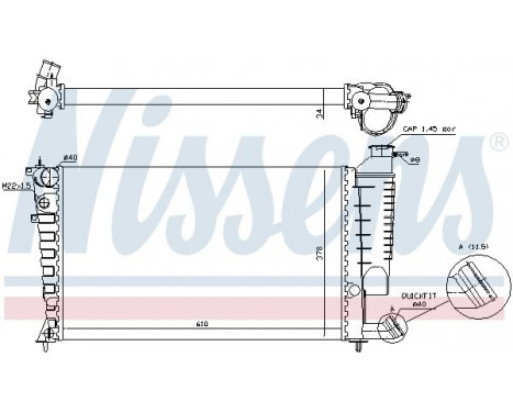 Radiateur, refroidissement du moteur 61318A Nissens