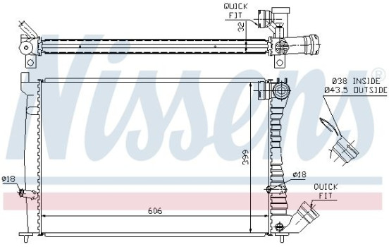 Radiateur, refroidissement du moteur 61338A Nissens, Image 2