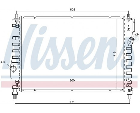 Radiateur, refroidissement du moteur 61628 Nissens