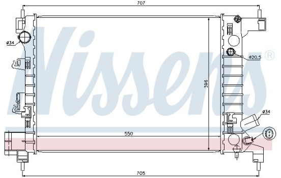 Radiateur, refroidissement du moteur 61678 Nissens, Image 2