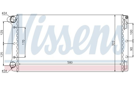 Radiateur, refroidissement du moteur 61692 Nissens, Image 2