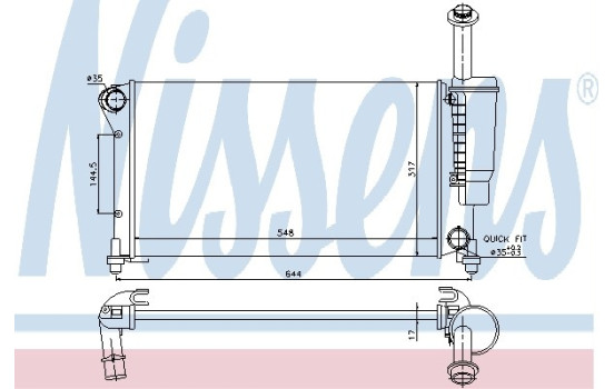 Radiateur, refroidissement du moteur 617852 Nissens
