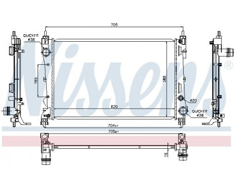 Radiateur, refroidissement du moteur 617854 Nissens