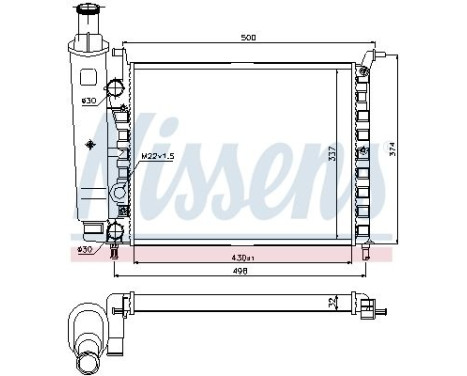 Radiateur, refroidissement du moteur 617857 Nissens, Image 2