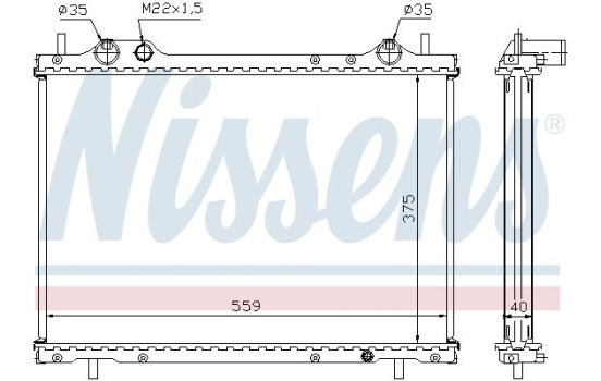 Radiateur, refroidissement du moteur 61792A Nissens, Image 2