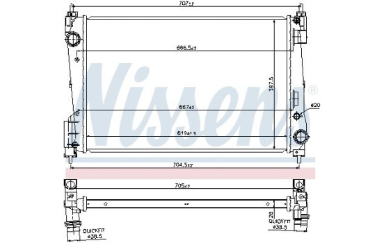 Radiateur, refroidissement du moteur 61919 Nissens