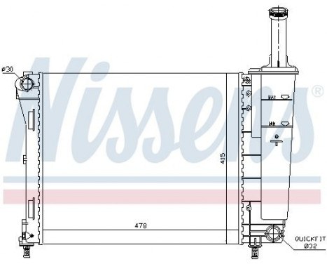 Radiateur, refroidissement du moteur 61936 Nissens