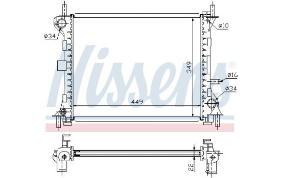 Radiateur, refroidissement du moteur 62074 Nissens