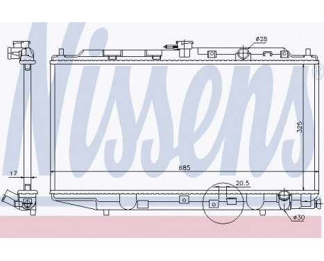 Radiateur, refroidissement du moteur 62276 Nissens