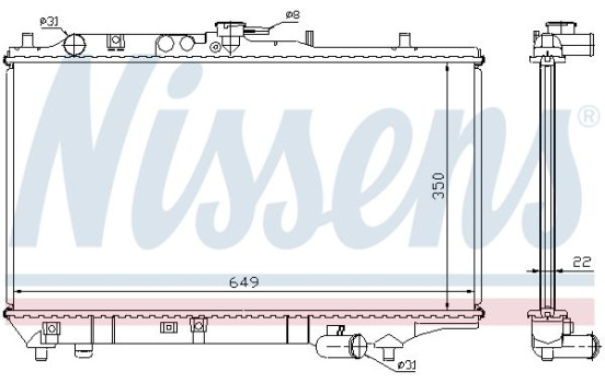Radiateur, refroidissement du moteur 62408A Nissens, Image 2
