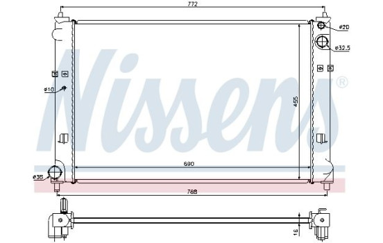 Radiateur, refroidissement du moteur 62468 Nissens, Image 2