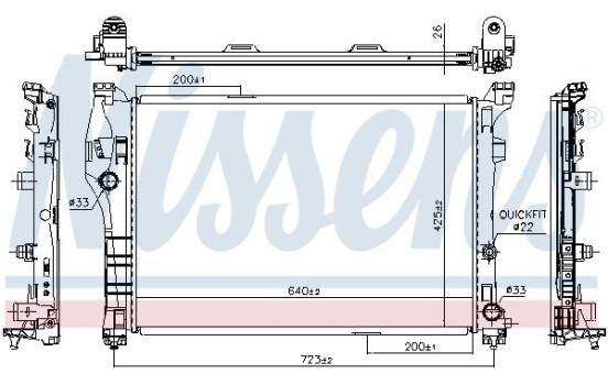 Radiateur, refroidissement du moteur 627044 Nissens