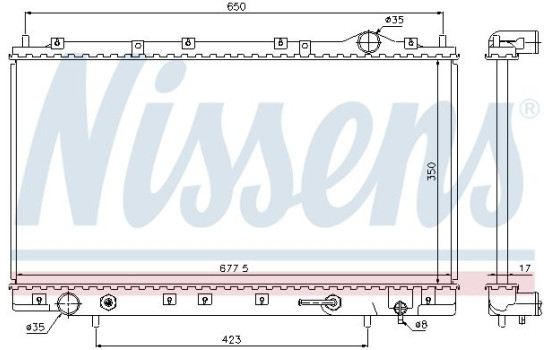 Radiateur, refroidissement du moteur 62866 Nissens, Image 2