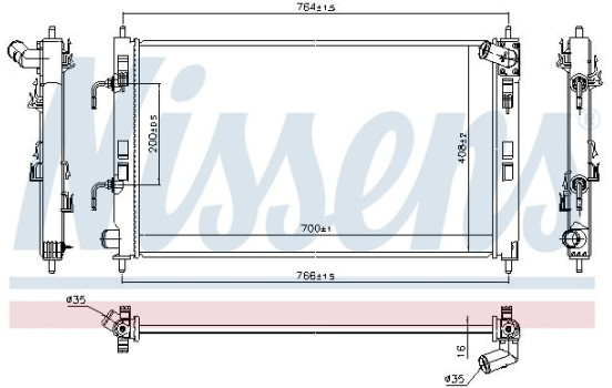 Radiateur, refroidissement du moteur 628979 Nissens