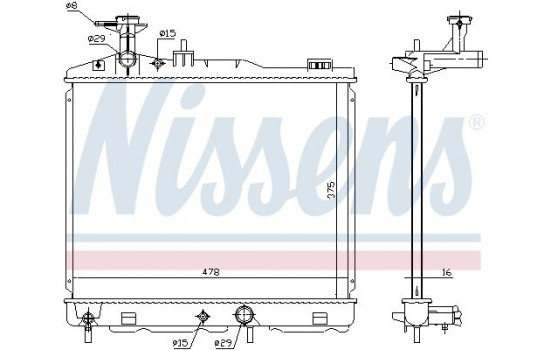 Radiateur, refroidissement du moteur 628982 Nissens