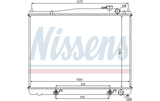 Radiateur, refroidissement du moteur 62916 Nissens, Image 2