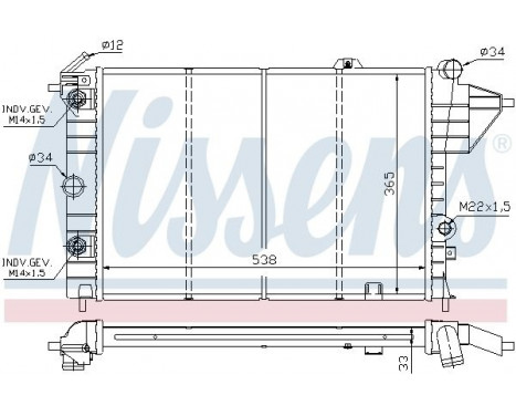 Radiateur, refroidissement du moteur 630551 Nissens, Image 2