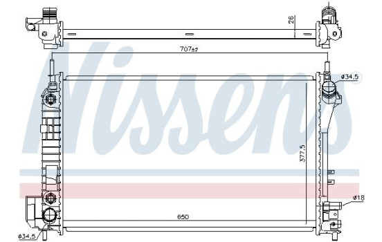 Radiateur, refroidissement du moteur 630703 Nissens, Image 2