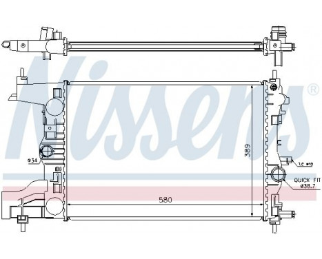 Radiateur, refroidissement du moteur 630725 Nissens, Image 2