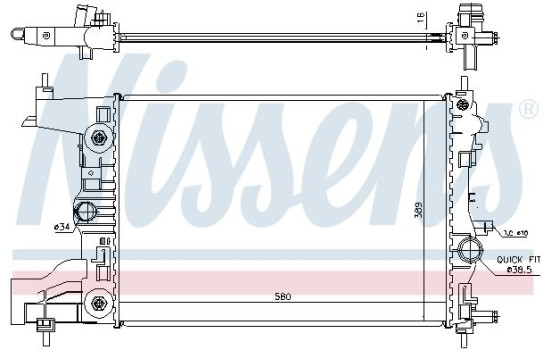 Radiateur, refroidissement du moteur 630729 Nissens, Image 2
