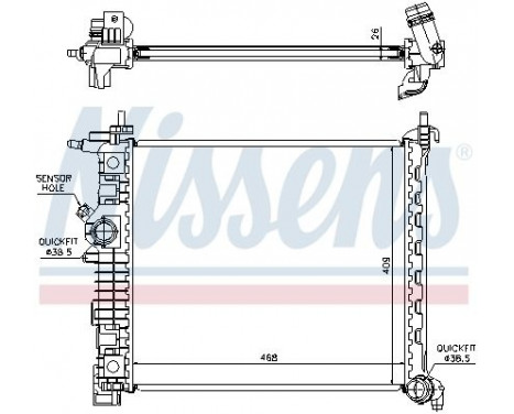 Radiateur, refroidissement du moteur 630735 Nissens, Image 2