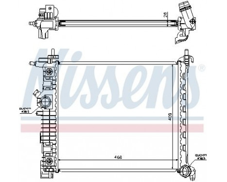 Radiateur, refroidissement du moteur 630737 Nissens, Image 2