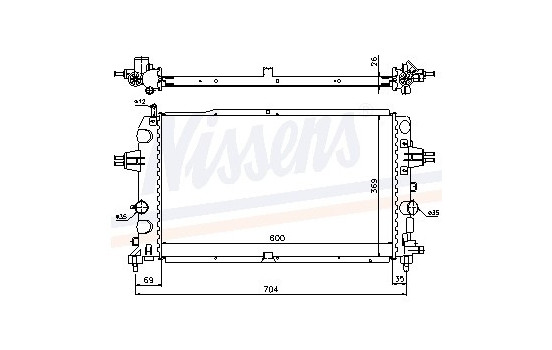Radiateur, refroidissement du moteur 63121 Nissens