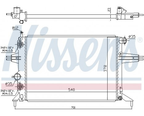 Radiateur, refroidissement du moteur 63248A Nissens, Image 2