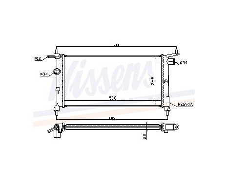 Radiateur, refroidissement du moteur 632851 Nissens