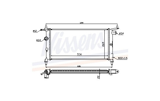 Radiateur, refroidissement du moteur 632851 Nissens