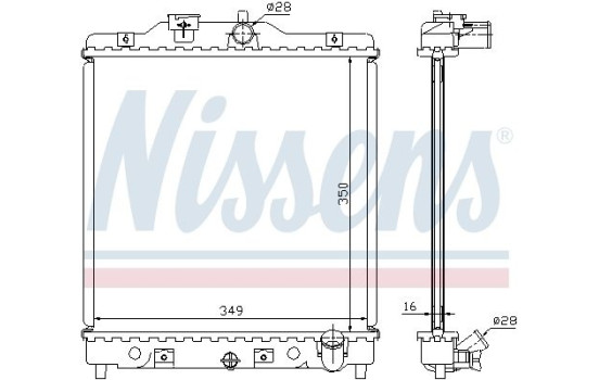 Radiateur, refroidissement du moteur 63309A Nissens, Image 2