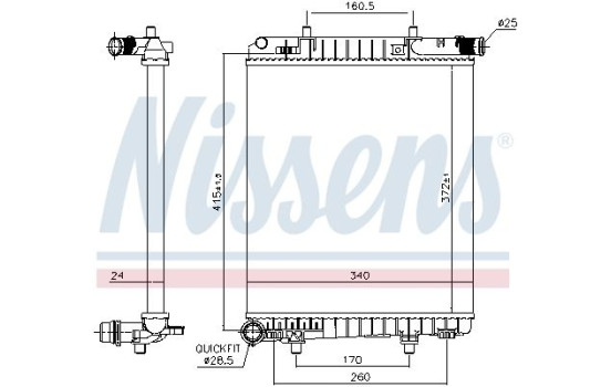 Radiateur, refroidissement du moteur 636016 Nissens